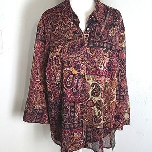 Liz Claiborne Studio Paisley Print Women's Top
